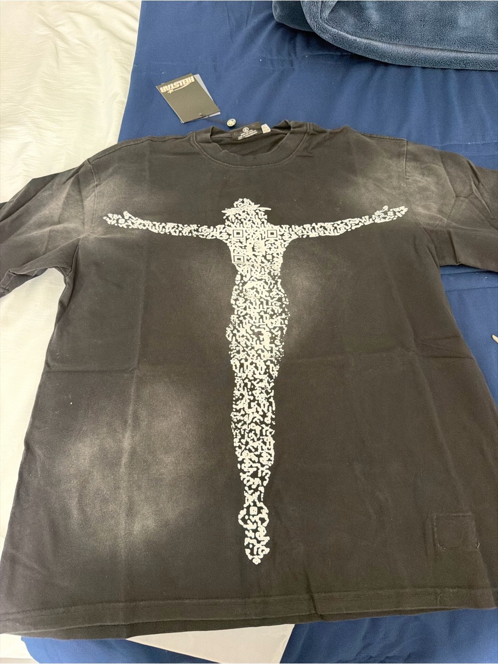 Men's Black Short-Sleeve Graphic Tee with White Silhouette